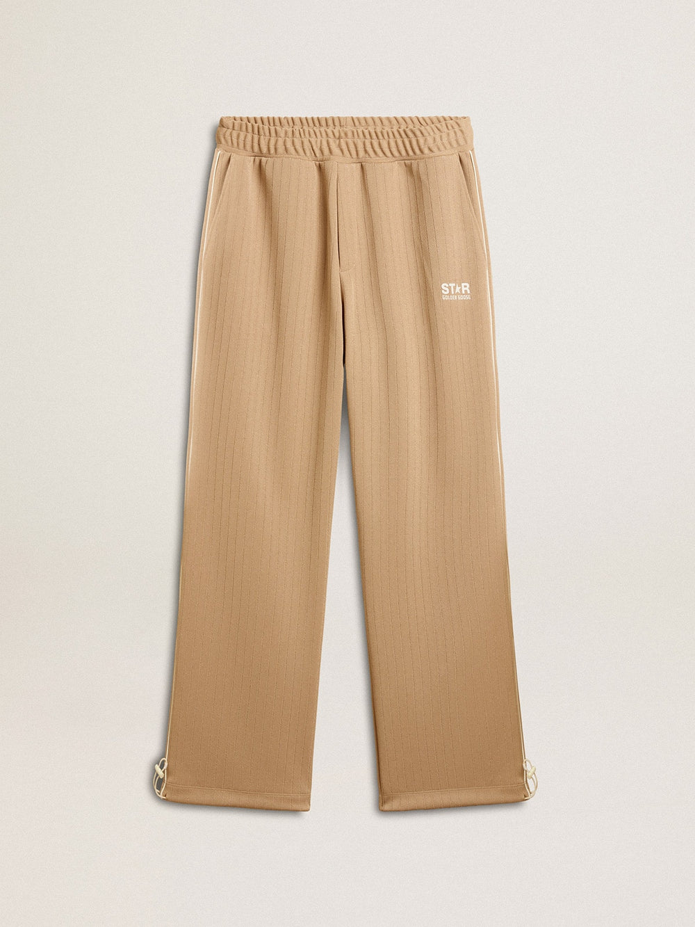Golden Goose Men’s light beige joggers with white logo