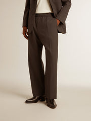 Golden Goose Men's soft pants in anthracite gray wool