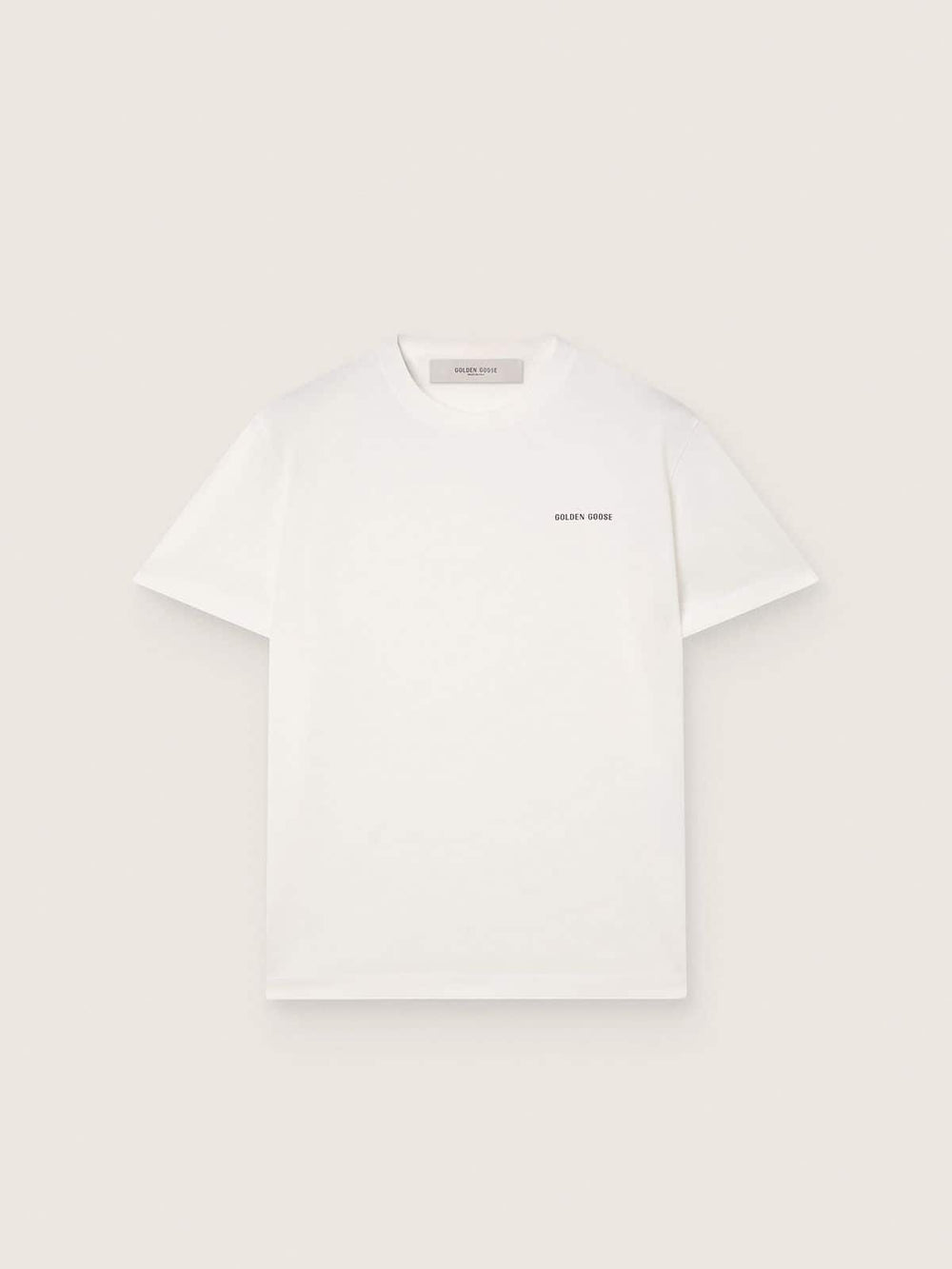 Golden Goose Men's T-shirt in vintage white cotton jersey