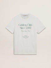 Golden Goose Men's white cotton T-shirt with green print