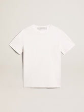 Golden Goose Men's white T-shirt with distressed treatment