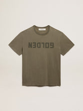 Golden Goose Men's olive green T-shirt with Golden lettering