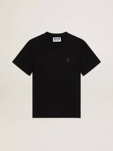 Golden Goose Black Star Collection T-shirt with tone-on-tone star on the front