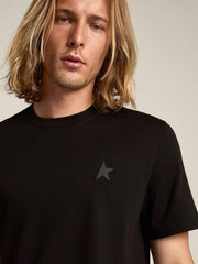 Golden Goose Black Star Collection T-shirt with tone-on-tone star on the front