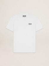 Golden Goose White Star Collection T-shirt with contrasting black logo and star