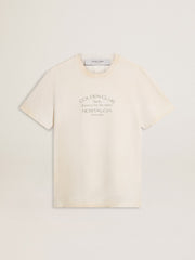 Golden Goose Men's vintage-look white T-shirt with front print