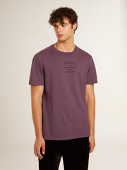 Golden Goose Men’s cotton T-shirt in worn purple with logo print