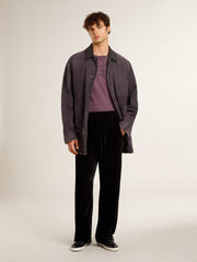 Golden Goose Men’s cotton T-shirt in worn purple with logo print