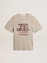 Golden Goose Men's gray cotton T-shirt with vintage print on the front