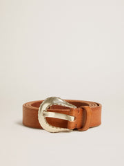 Golden Goose Men’s belt in tan-colored washed leather