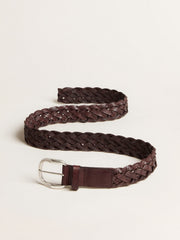 Golden Goose Men's dark brown woven leather belt