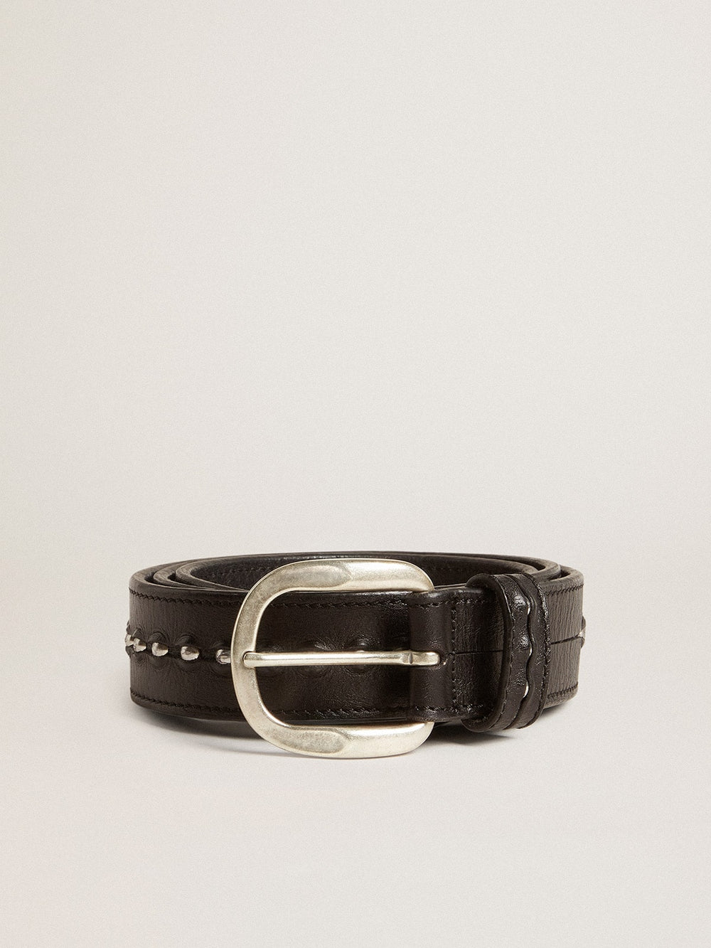Golden Goose Black leather belt with studs