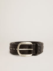 Golden Goose Black leather belt with studs