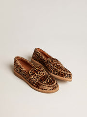 Golden Goose Men's Jerry loafers in leopard-print pony skin