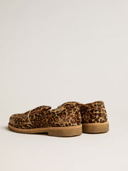 Golden Goose Men's Jerry loafers in leopard-print pony skin