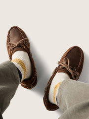 Golden Goose Men's Cruise loafers in brown waxed suede with dove gray hiking laces