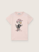 Golden Goose Journey T-shirt for girls in pink cotton jersey with digital mascot print