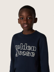 Golden Goose Journey boys’ sweatshirt in blue cotton blend with a contrasting logo