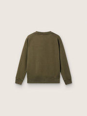 Golden Goose Golden unisex sweatshirt in military-green cotton with reversed logo