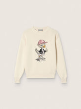 Golden Goose Golden girls’ sweater in white cotton yarn with mascot embroidery