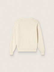 Golden Goose Golden girls’ sweater in white cotton yarn with mascot embroidery