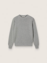 Golden Goose Unisex Golden sweater for kids in ribbed gray melange with logo on the back