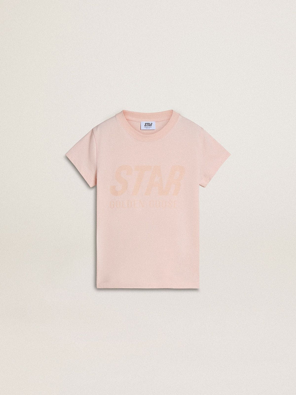 Golden Goose Girls' pink T-shirt with pink print on the front