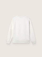 Golden Goose Journey white cotton crew-neck sweatshirt for girls with mascot print and crystal appliqués