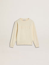 Golden Goose Girls’ cream-colored sweatshirt with patch writing