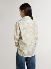 Golden Goose Girls' cotton shirt with multicolor floral print