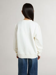 Golden Goose Girls' white sweatshirt with multicolor Golden writing on the front