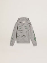 Golden Goose Kids’ gray sweatshirt with multicolor printed lettering