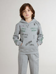 Golden Goose Kids’ gray sweatshirt with multicolor printed lettering
