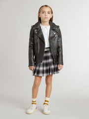 Golden Goose Boys’ biker jacket in distressed leather