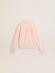 Golden Goose Girls' pink-colored sweatshirt with pink front lettering