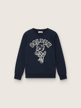 Golden Goose Journey crew neck sweatshirt for boys in navy blue cotton with mascot print