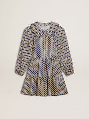 Golden Goose Girls' dress with geometric print and removable collar