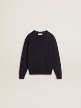 Golden Goose Boys’ blue crew-neck sweater with 'Golden' lettering on the back