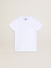Golden Goose White and silver T-shirt with logo and maxi star in silver glitter