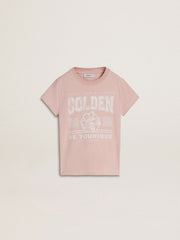 Golden Goose Girls' pink T-shirt with white print