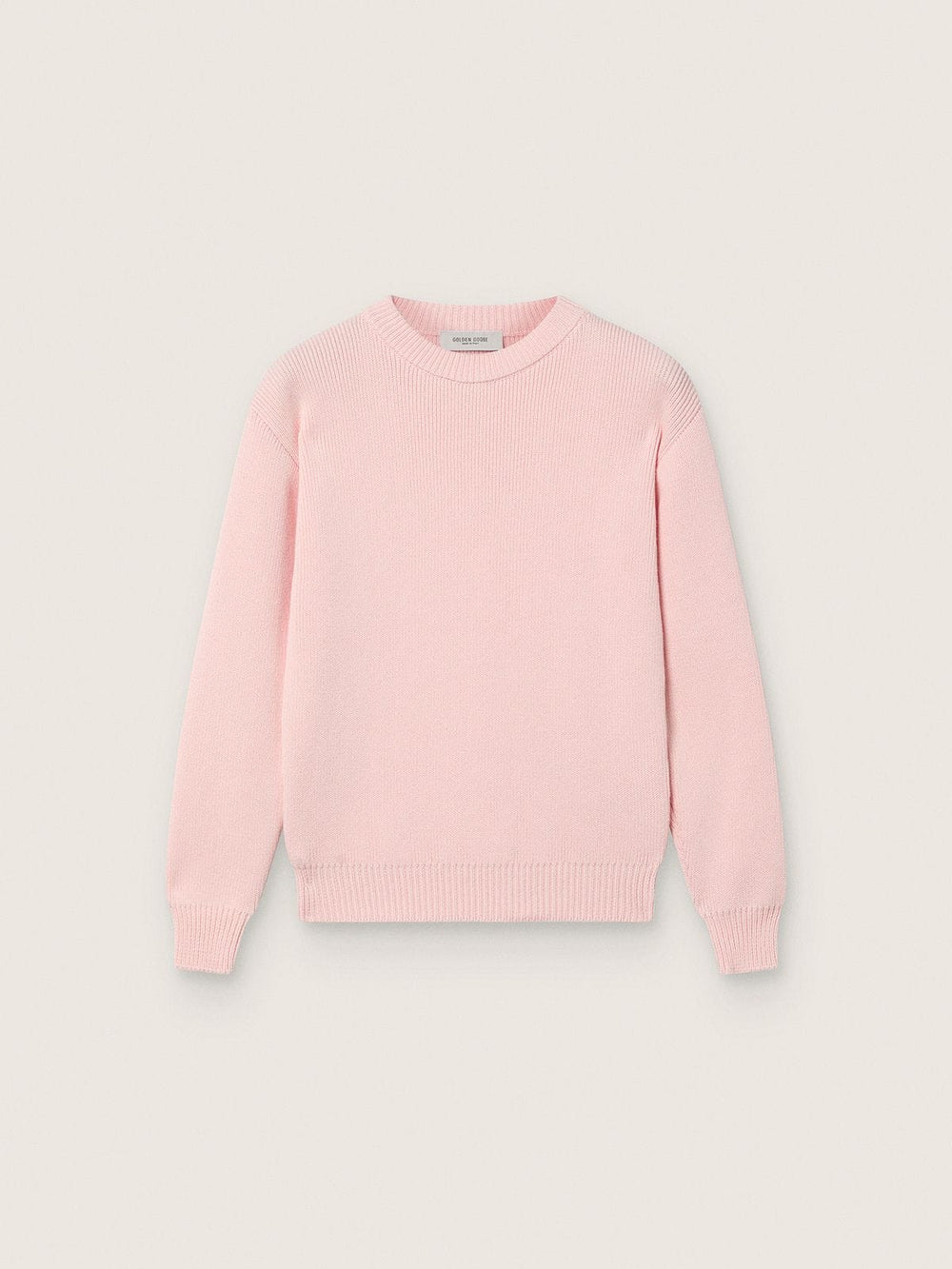 Golden Goose Unisex pink ribbed Golden sweater for kids with Golden logo on the back