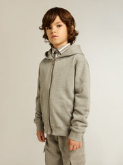 Golden Goose Gray melange hooded sweatshirt with print on the back