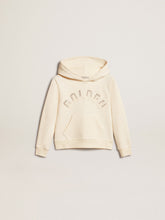 Golden Goose Hooded sweatshirt in aged white with patches