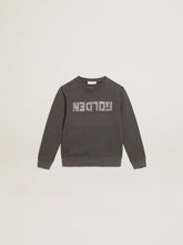 Golden Goose Distressed gray sweatshirt with crystal lettering