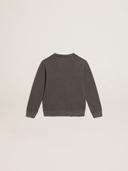 Golden Goose Distressed gray sweatshirt with crystal lettering