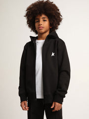 Golden Goose Black hooded sweatshirt with contrasting white star and logo