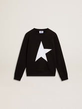 Golden Goose Boys’ black sweatshirt with white maxi star on the front