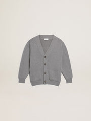 Golden Goose Gray cotton cardigan with logo on the back