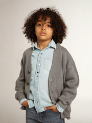 Golden Goose Gray cotton cardigan with logo on the back