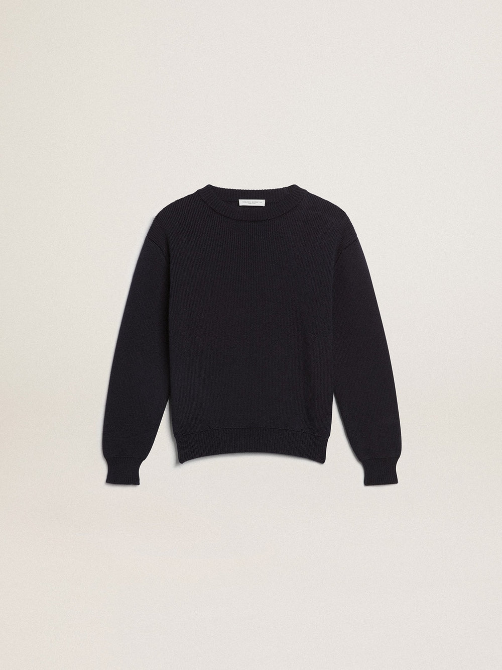 Golden Goose Round-neck sweater in dark blue cotton